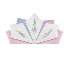 Warwick & Vance Pack Of 7 Ladies Handkerchiefs with Floral Embroidered Designs