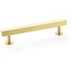 image 1 of Straight Square Bar Pull Handle - Satin Brass 128mm Centres SOLID BRASS Drawer