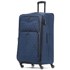Flight Knight Lightweight 4 Wheel 800D Soft Case Quilted Suitcases Anti Crack Cabin & Hold Luggage Options - 100+ Airlines Approved - easyJet, BA & Many More! Blue | Navy | Large