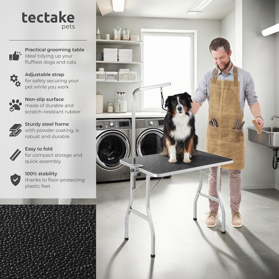 image 1 of Dog Grooming Table with Arm | Black | black/grey | 98 x 60 x 156,50 cm | 1