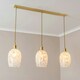 image 2 of ValueLights India White Confetti Glass Shade 3 Drop Brushed Gold Diner Ceiling Pendant Light Gold