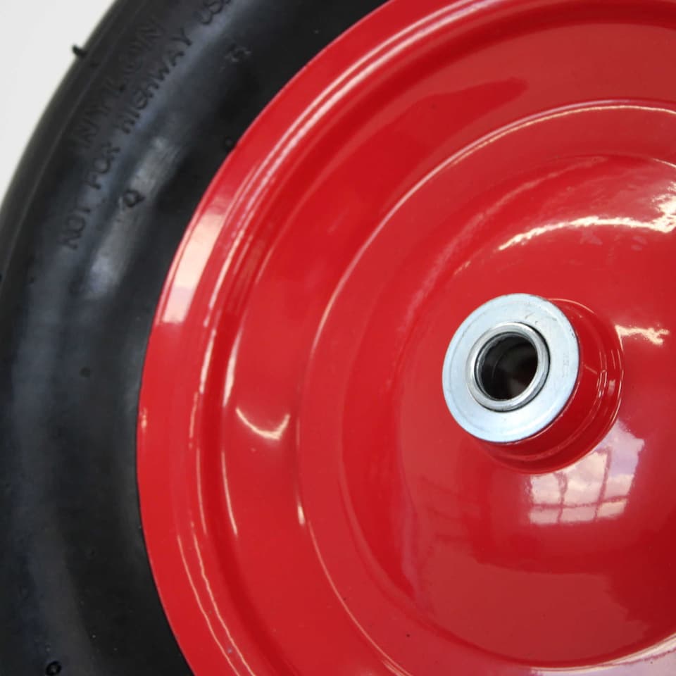 image 1 of 16 Inch Steel Rim Wheelbarrow Replacement Pneumatic Wheel Including Axle