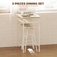 image 4 of HOMCOM Bar Table Set, Bar Table and Stools Set, Footrest and Storage Shelf, for Kitchen, Dining Room, Pub, Cafe, White and Oak