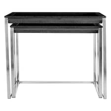 Pacific Nest Of 2 Tables Faux Shark Skin Black