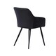 image 4 of Set of 2 Camden Modern Velvet Dining Chairs with Armrests, Quilted Design & Black Metal Legs Black