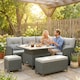 image 7 of Outsunny 6 PCs Rattan Garden Furniture Sectional Corner Sofa, Dark Grey | Grey | Dark Grey | Five Plus Seater