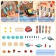 image 4 of HOMCOM 50 Pcs Kids Kitchen Play set Fast Food Trolley Cart Pretend Playset Toys with Play Food Cashier Register Accessories Gift for Boys Girls Age 3-6