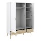 image 4 of Oslo Wardrobe 3 Doors 3 Drawers in White and Oak