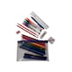 image 1 of Stationery Filled Blue Zip 8x5" Pencil Case with Colouring Pencils