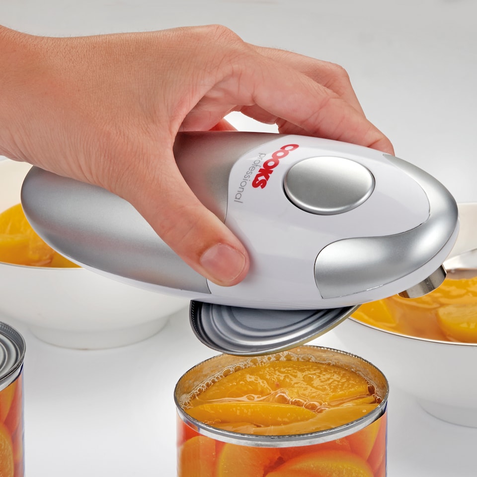 image 1 of Cooks Professional Automatic Can Opener with Simple One Touch Operation | Silver | Silver & White