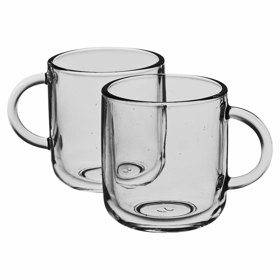 image 1 of 6 Pcs Iconic Glass Mugs Coffee Tea Cup Set Hot Drinks Handle | Clear | Clear