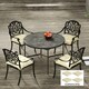 image 7 of Outsunny Set of 4 Outdoor Seat Cushion with Ties, for Garden Furniture, Beige White | Beige