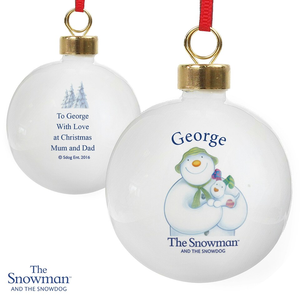 image 1 of Personalised The Snowman and the Snowdog Bauble