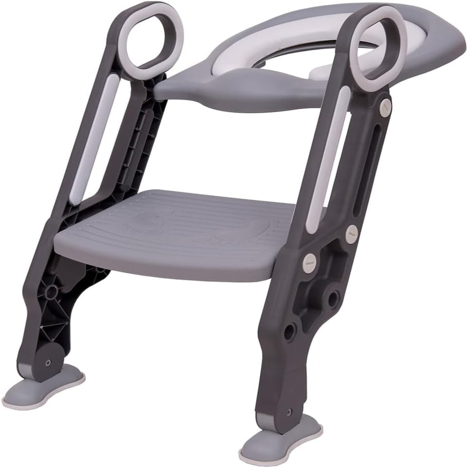 image 1 of Straame Toddler Toilet Training Ladder, Adjustable Potty Seat (Grey-White)