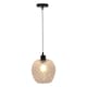 image 2 of Baine - Clear Textured Glass with Black Pendant Fitting | Clear | Clear | 1