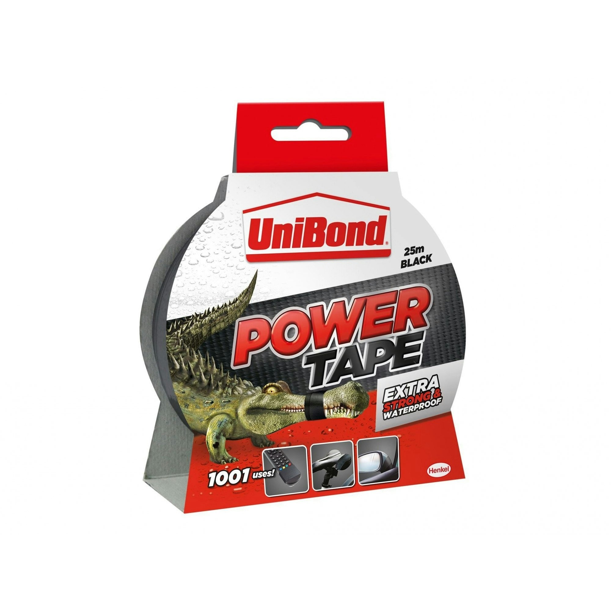Unibond Diy Power Tape - Multi Colour - Black 50mm x 25m