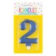 image 3 of Metallic Blue Number 2 Birthday Candle