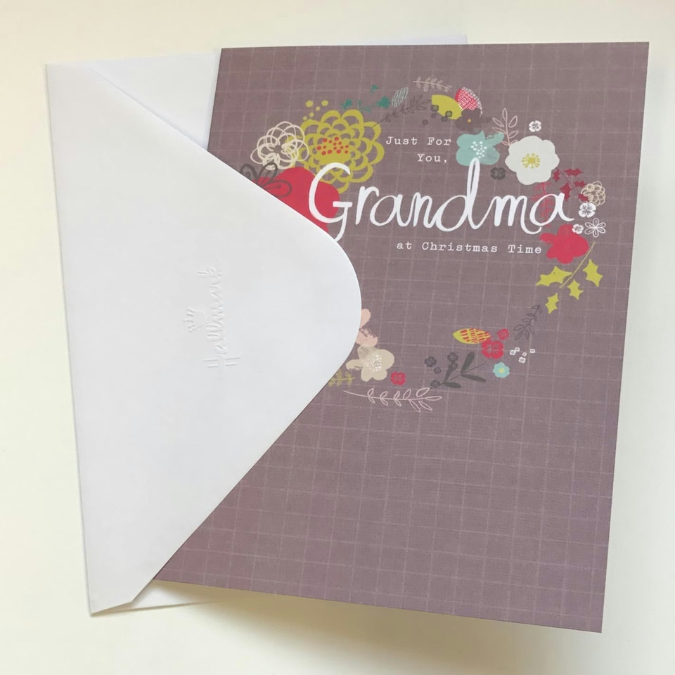 image 1 of Grandma Nice Flowers Christmas Greeting Card