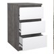 image 4 of Naia Bedside 3 Drawers in Concrete and White High Gloss