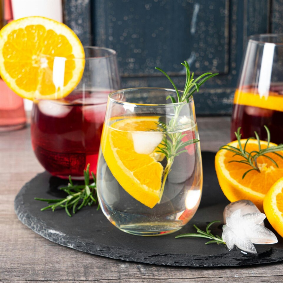 image 1 of LAV Gaia Stemless Red Wine Glasses - 475ml - Clear - Pack of 6 Clear
