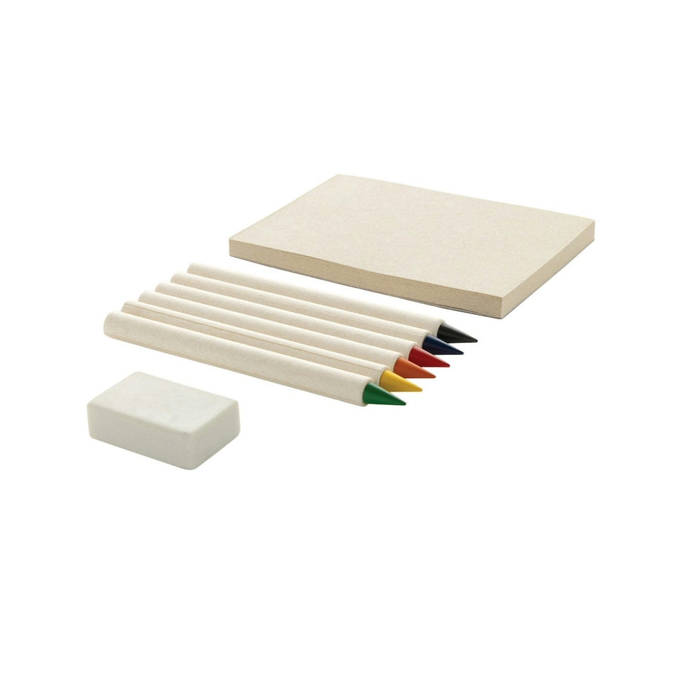 image 1 of XD Collection Micki infinity Notepad And Pencil Set (Pack of 6) - White - One Size White