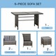 image 3 of Outsunny 6 PCs Patio wicker Sofa Set Rattan Chair Furniture w/ Glass