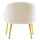 image 4 of Interiors by Premier Dark Beige Velvet Chair with Gold Legs and Footstool, Contemporary Accent Chair with high Footstool