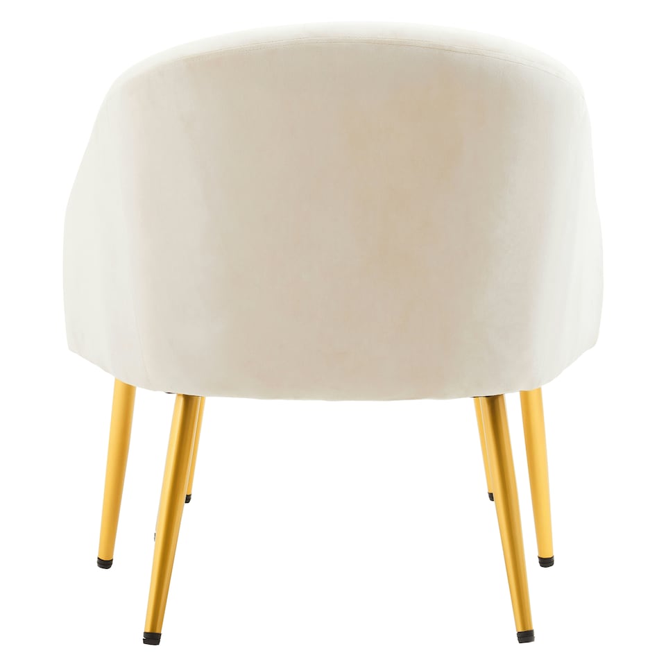 image 1 of Interiors by Premier Dark Beige Velvet Chair with Gold Legs and Footstool, Contemporary Accent Chair with high Footstool