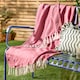 image 1 of Furn Dessa Woven Indoor/Outdoor Throw | Pink | Fuchsia