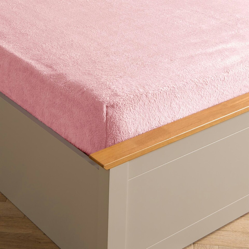 image 1 of OHS Soft Warm Thermal Teddy Fleece 25cm Deep Fitted Bed Sheet, Double - Pink