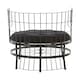image 5 of Distinctive Cage Style Black Finish Chair, Fabric Upholstered Arm Chair For Bedroom, Stylish Armchair Black