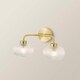 image 4 of ValueLights Amaia Gold IP44 2 Way Clear Ribbed Glass Wall Light & Bulbs | Gold