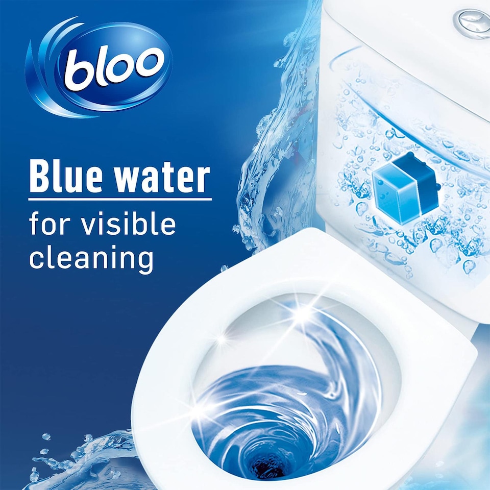 image 1 of Bloo Toilet Blocks Original Blue Clean+Fresh with Fresh Fragrance, 4x50g, 7 pack | Multi | 7 Pack | 7