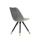 image 4 of Single Sofia Ergonomic Modern Dining Chair Upholstered in Velvet, Metal Legs with Gold End Tips | Grey | Dark Grey