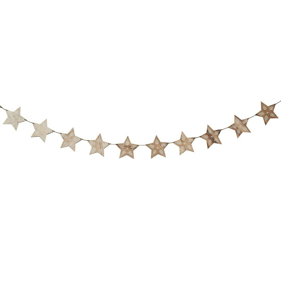 image 1 of Star Wooden Party Handing Garland 2m