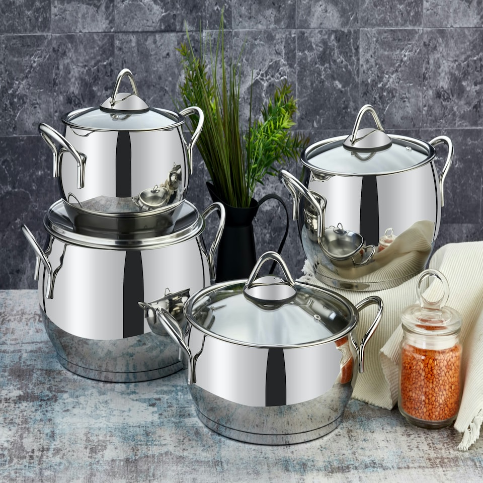image 1 of Sevval Collection 8-piece Stainless Steel Cookware Set