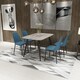 image 1 of Aspen Tapered Legs Rectangular Dining Table and 4 Duo Plastic Seat Chairs with Metal Legs - Grey Oak/Black/Blue - Flat Packed Grey