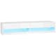 image 1 of HOMCOM High Gloss TV Stand Unit Wall Mounted with LED Lights, White