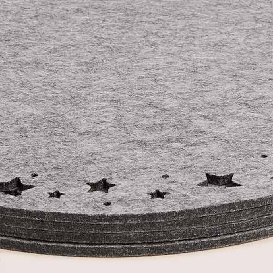 image 1 of Grey Star Cutout Christmas Felt Placemats 32cm - Pack of 4