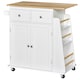 image 1 of Kitchen Island Storage Cabinet Rolling Trolley with Wood Top, 3-Tier Spice Rack