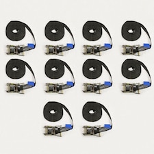 x10 Black 25MM 5M 1.5 Ton Endless Ratchet Straps - 1500KG Metre Tie Down Lashing