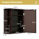 image 2 of COSTWAY Mirrored Bathroom Cabinet Wall Mount Storage Brown Brown