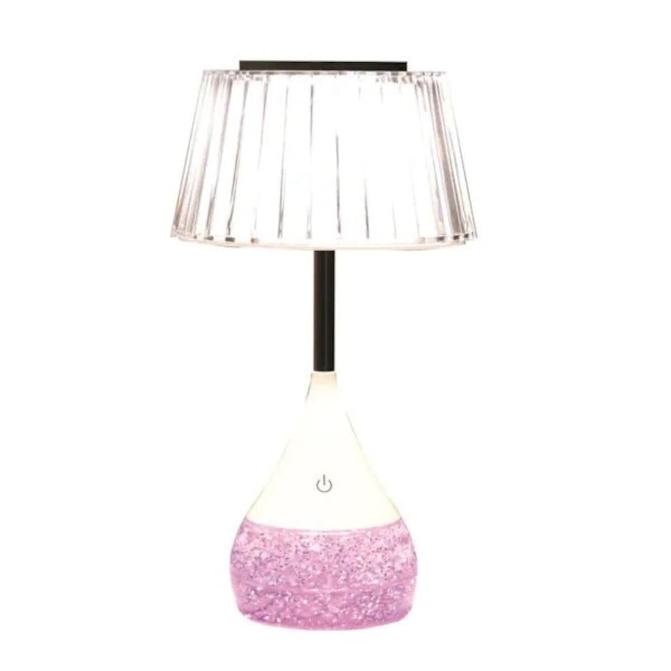 image 1 of Aromatize LED Colour Changing Pleated Shade Glitter Lamp | Multi