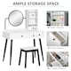 image 4 of HOMCOM Dressing Table Set with 3 Drawers, Storage shelves and Stool, White