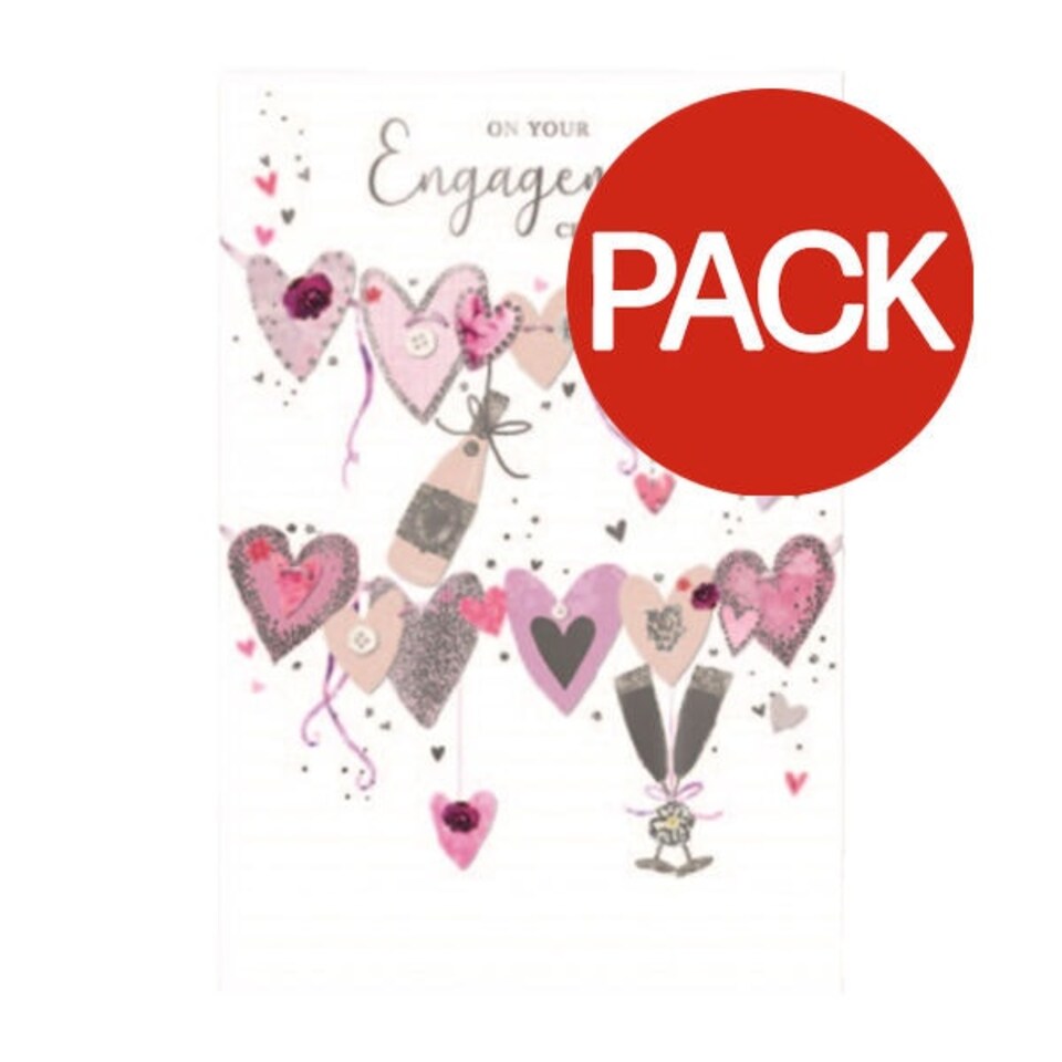 Simon Elvin On Your Engagement Anniversary Greetings Card (Pack of 6) - Multicoloured - One Size
