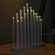 image 8 of 29cm Battery Operated Light up Silver Christmas Candle Bridge with 17 LEDs