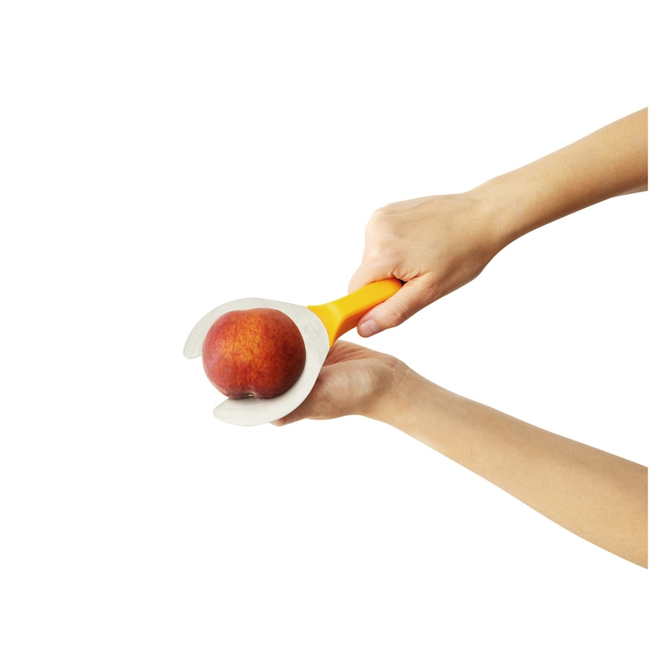 image 1 of Chef'n Peachster Peach Pitter Stainless Steel Comfortable Grip