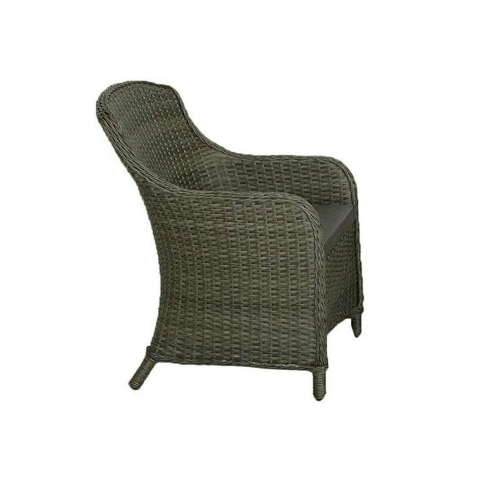 image 1 of Paris 4 Seater Round Table with Cushions - Synthetic Rattan - H74 x W110 x L110 cm - Grey