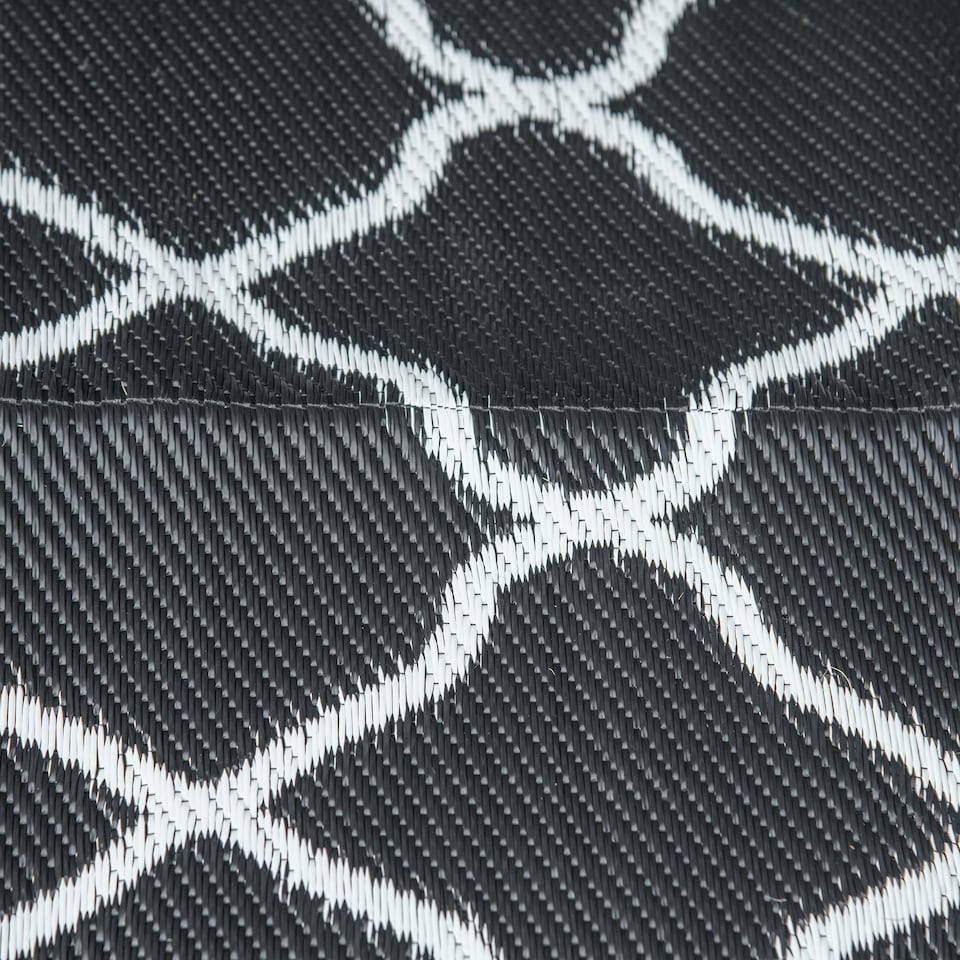 image 1 of Outsunny Reversible Waterproof Outdoor Rug W Carry Bag, 182 x 274 cm | Black | Black | 182 x 274 x 0.3cm