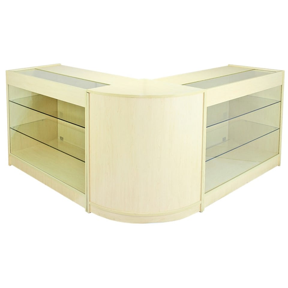 image 1 of Horizon Maple Shop Counter & Retail Display Set Brown